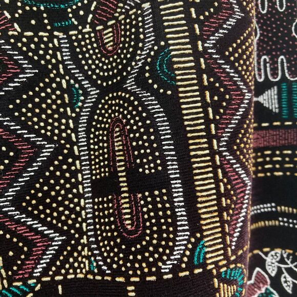 Michele Leslie 80s Vintage Velvet Vest M Metallic Tribal Boho - Picture 12 of 14